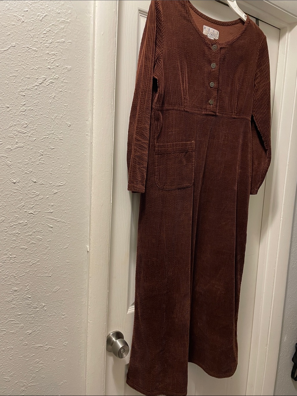 Kivari Corduroy Long-Sleeve Jumpsuit Romper in Brown